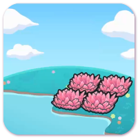 Hydrated pink tall grass