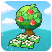 Tree-shaded fluffy flower bed